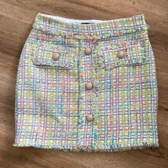 Generation Love Sandra Skirt in Rainbow tweed Boucle skirt sz 0 - Picture 2 of 6